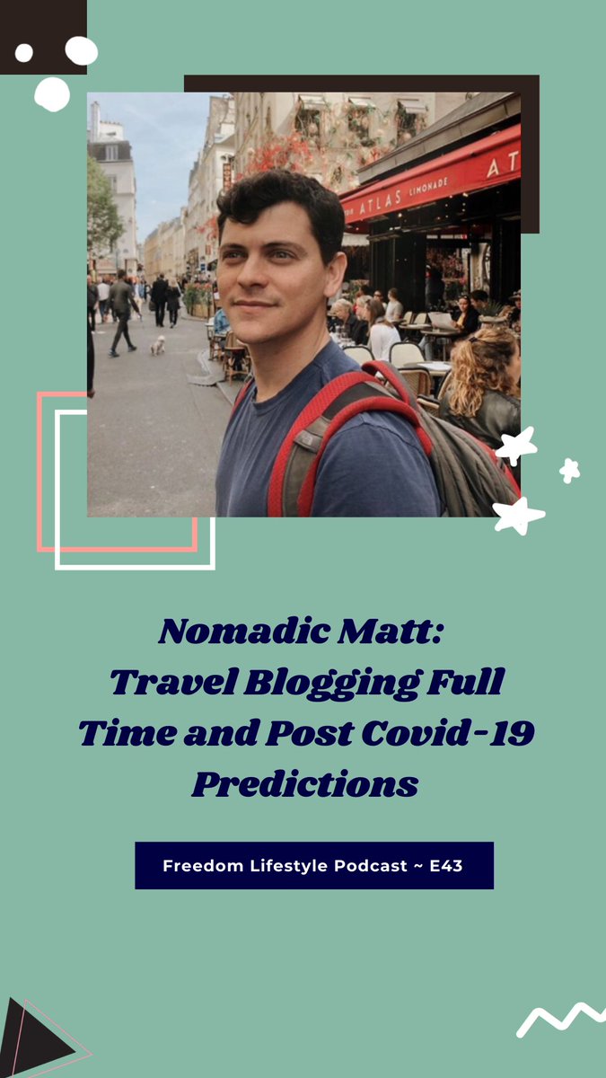 thesonarnetwork's tweet image. Toronto podcaster and good friend of ours @slaliberteee has a big episode out today interviewing the one and only @nomadicmatt! Her podcast Freedom Lifestyle is all about finding ways to do what you love for a living. Check it out! open.spotify.com/episode/2563yd…