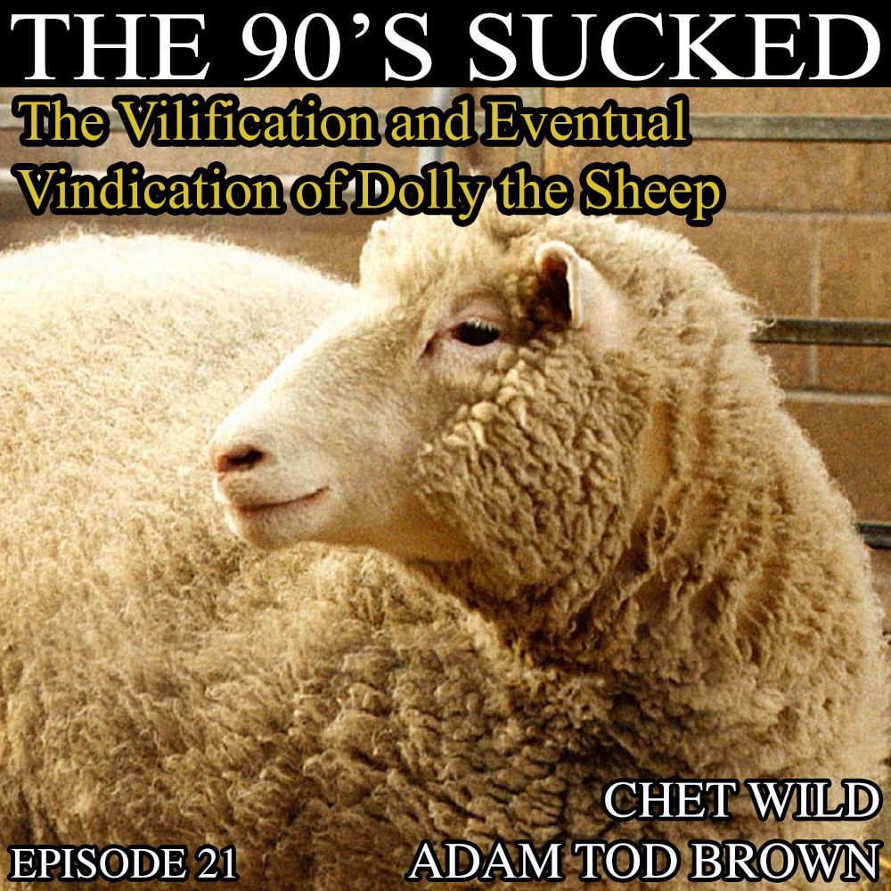 Unpops90s's tweet photo. New episode up now! @adamtodbrown and @ChetWild discuss the short and misunderstood life of Dolly the Sheep, the first mammal to be cloned from an adult cell. Get it now at https://t.co/4a4fjeSwUw or all the other usual podcast places https://t.co/ufr0RKQCGp