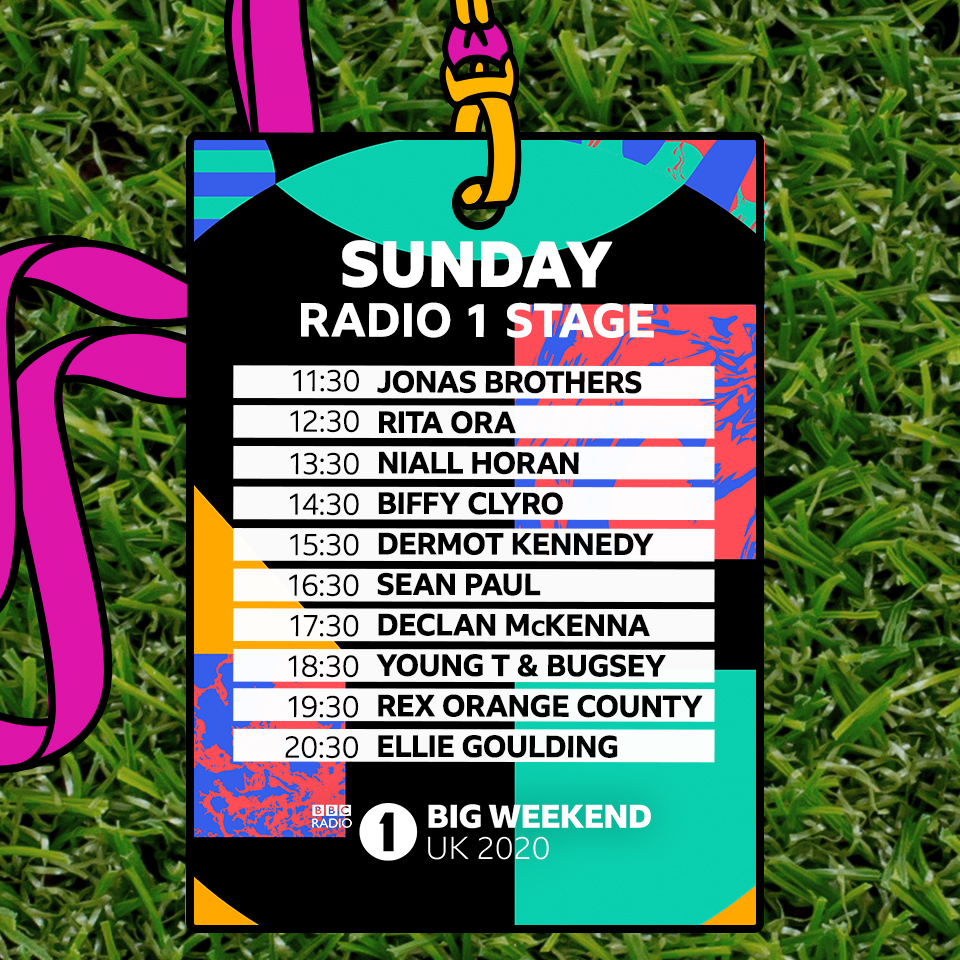 BBC Radio 1 on Twitter: "Here's how the #BigWeekend Headliner and Radio 1 are looking for Saturday 23rd and Sunday 24th May! 😍 Check out set-times for all FIVE virtual stages