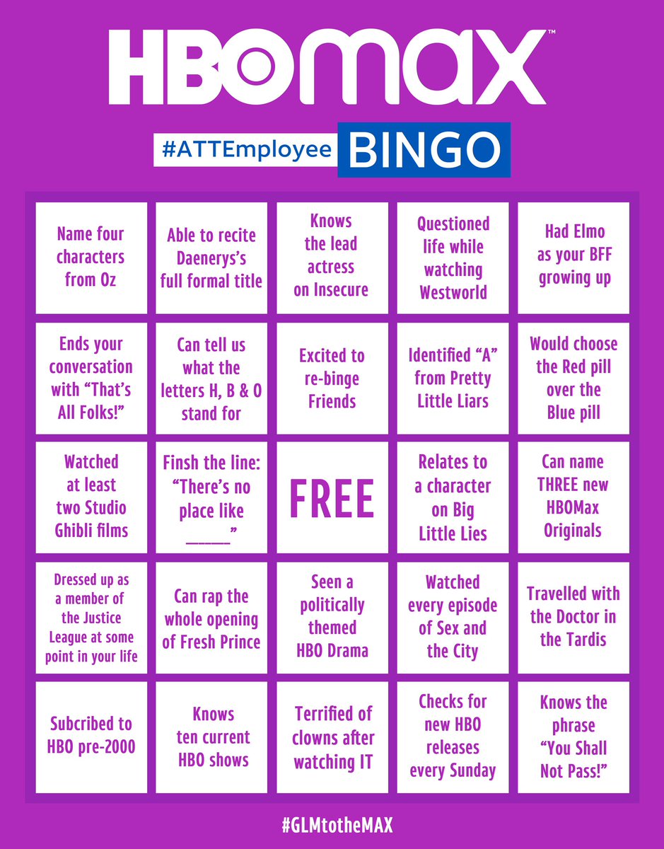 Who’s ready for the launch of <a href="/hbomax/">HBO Max</a>?! We’re getting excited for the launch with a bunch of activities! Check out today’s #GLMtotheMAX bingo board! ➡️ Save, fill, and share it with us!