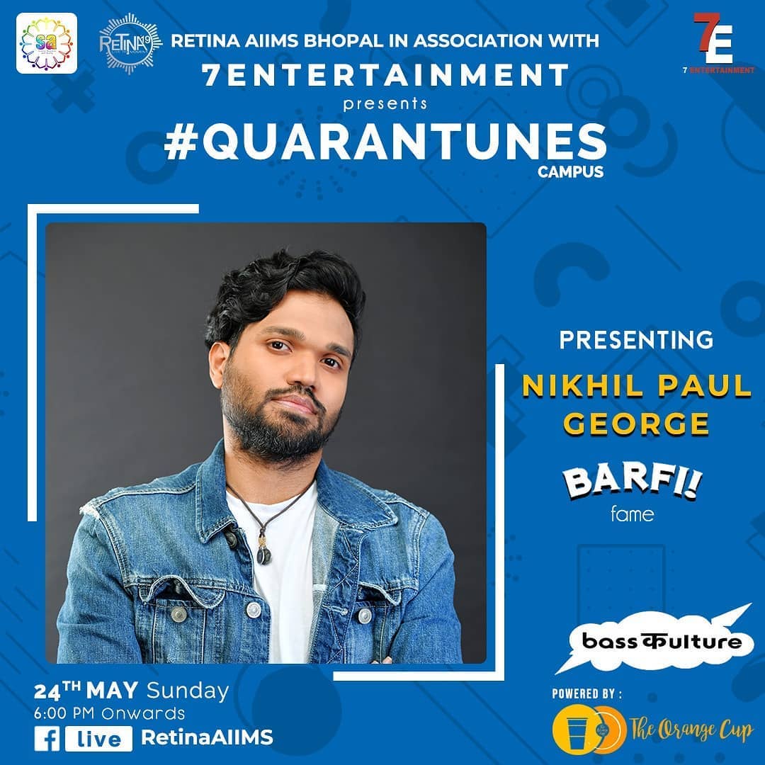 AIIMSBhopal's tweet photo. .@retinaaiims and SA AIIMS, in association with 7Entertainment, are organizing "QUARANTUNES CAMPUS".
The performances will be broadcasted live on @retinaaiims facebook page. https://t.co/oGG8WueKBo