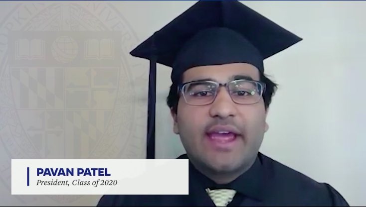 Class President, Pavan Patel gives his remarks #jhu2020