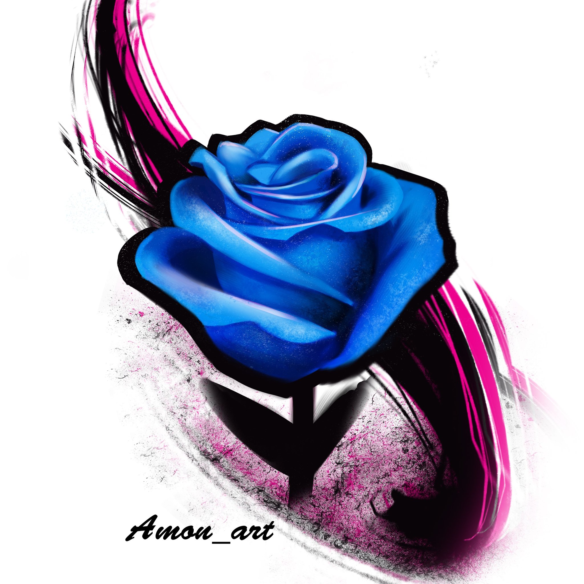 blue roses drawings