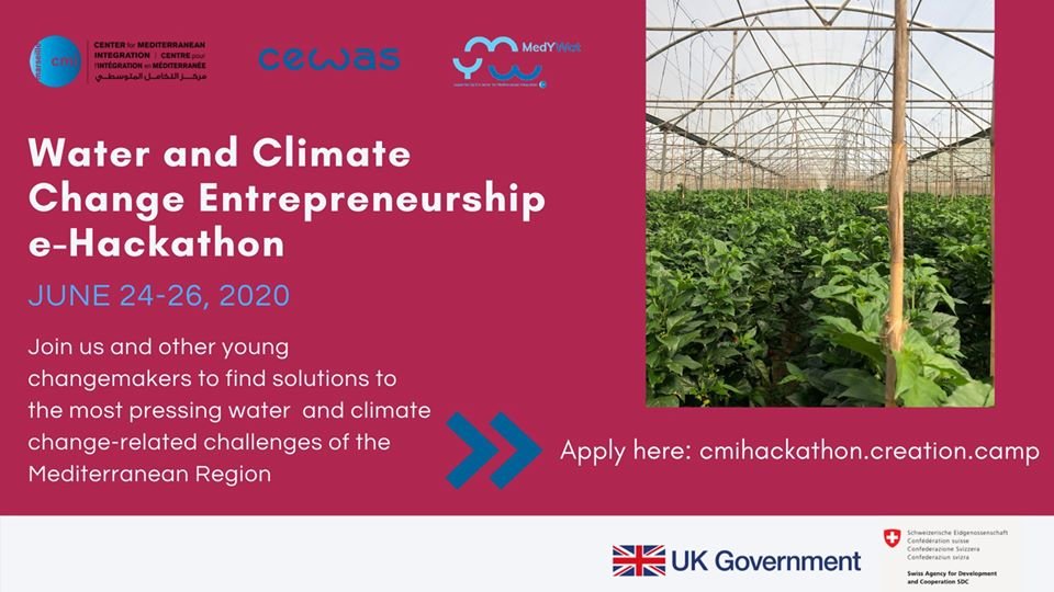 📣📣 Attention all young #Mediterranean water entrepreneurs!

We are joining forces with <a href="/cmimarseille/">CMI Marseille</a> and @cewasMiddleEast to organise the Water and Climate Change Entrepreneurship e-Hackathon.