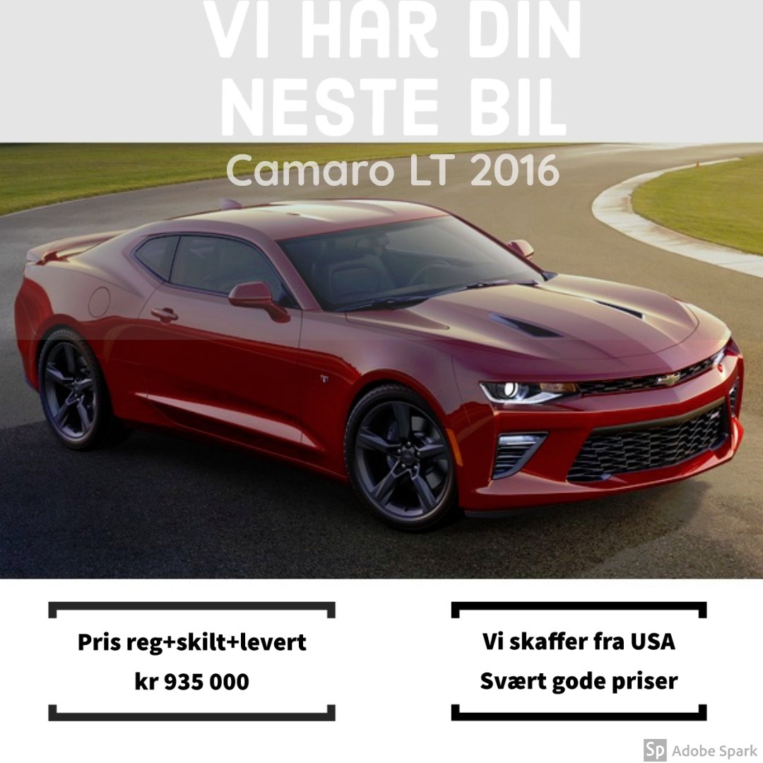 bilformidling's tweet image. 💪💪✔️ Chevrolet Camaro 2016 avbildet | Kontakt oss: epicbilformidling@gmail.com
Vi skaffer American Muscle og Amerikanske biler! Ferdig godkjent, levert på Norske skilt. Lang erfaring. Kontorer i USA (hands on!) og i Bærum og på Stryn.
Tilbyr gunsting finansiering + garanti