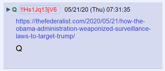 64) Q posted a link to an article by The Federalist.