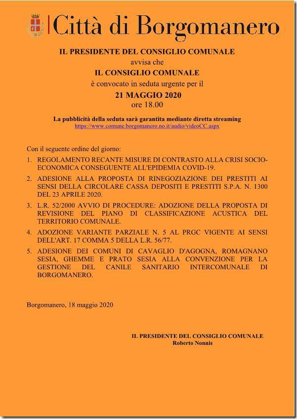 Oggi 21 maggio 2020 #ConsiglioComunale ore 18.00 diretta della seduta di Consiglio sul Canale Youtube del Comune youtu.be/p_rSqSUNF9g