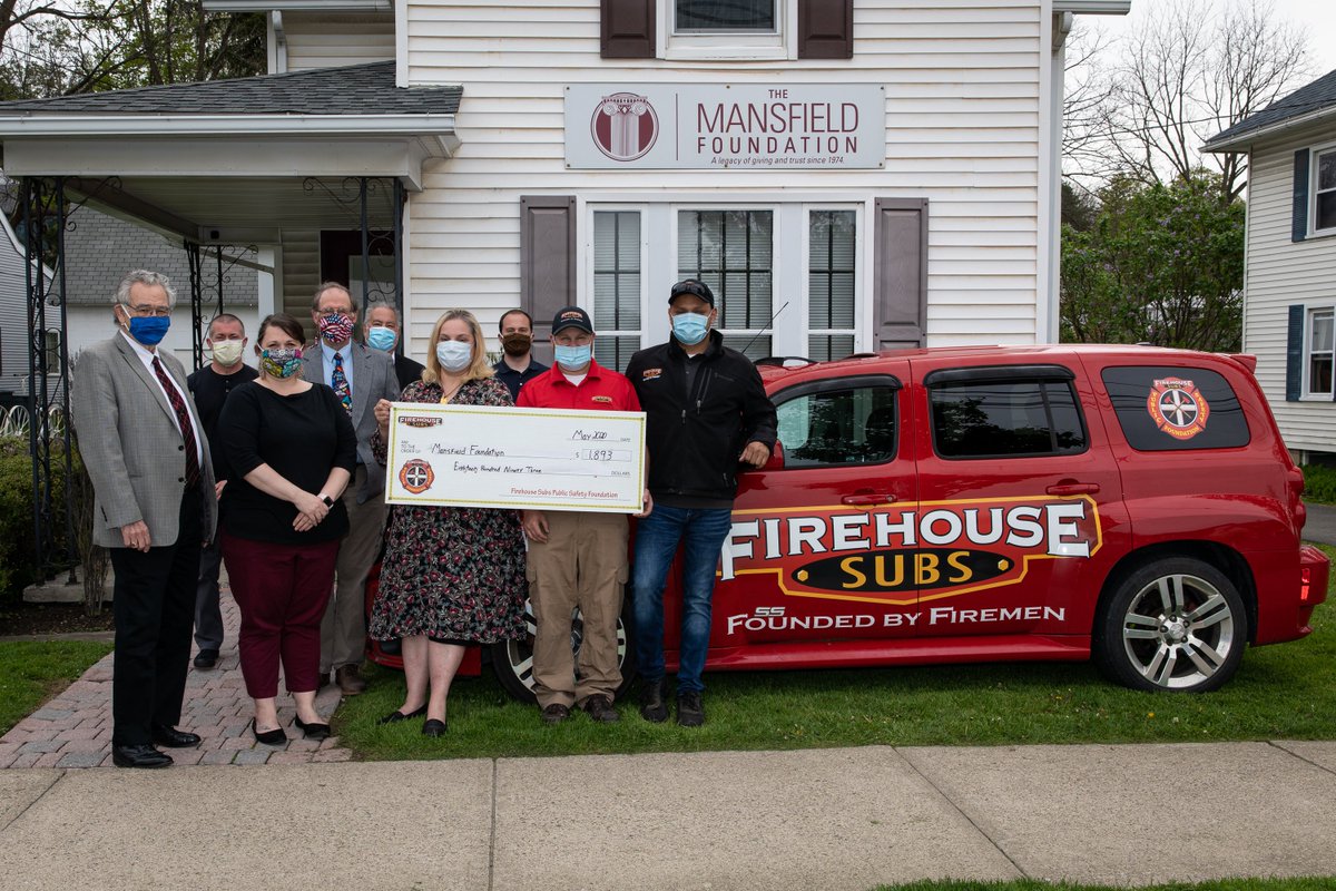 Firehouse Subs of the Southern Tier presented us with a check in the amount of $1,893 from their recent 3 day visit to Mansfield as part of our #GivingTuesdayNOW campaign. This money benefits the Tioga County Board of Commissioner's Volunteer First Responders Scholarship.