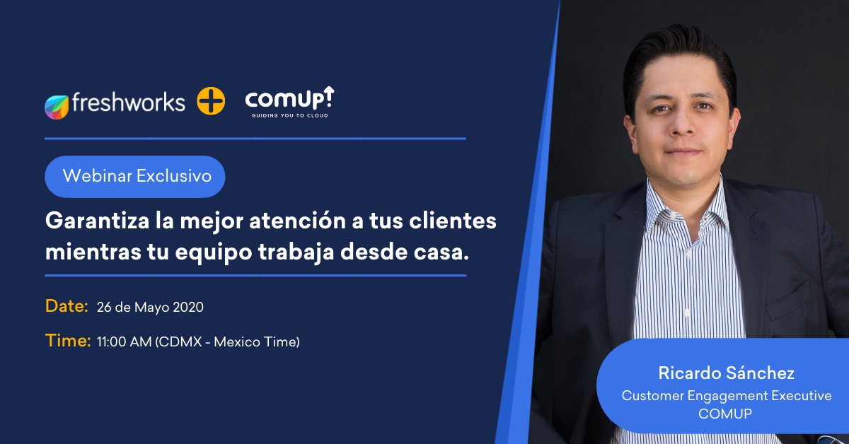 ricardoss_'s tweet photo. Potencializa la atención a tus clientes mientras tu equipo trabaja desde casa.
Lograrás dar una atención más amigable y altamente eficiente 💯. #remoteworking @FreshworksInc @comupcloud 

Regístrate a nuestro exclusivo webinar: https://t.co/u6FttvZmVx https://t.co/012oBNDhHo
