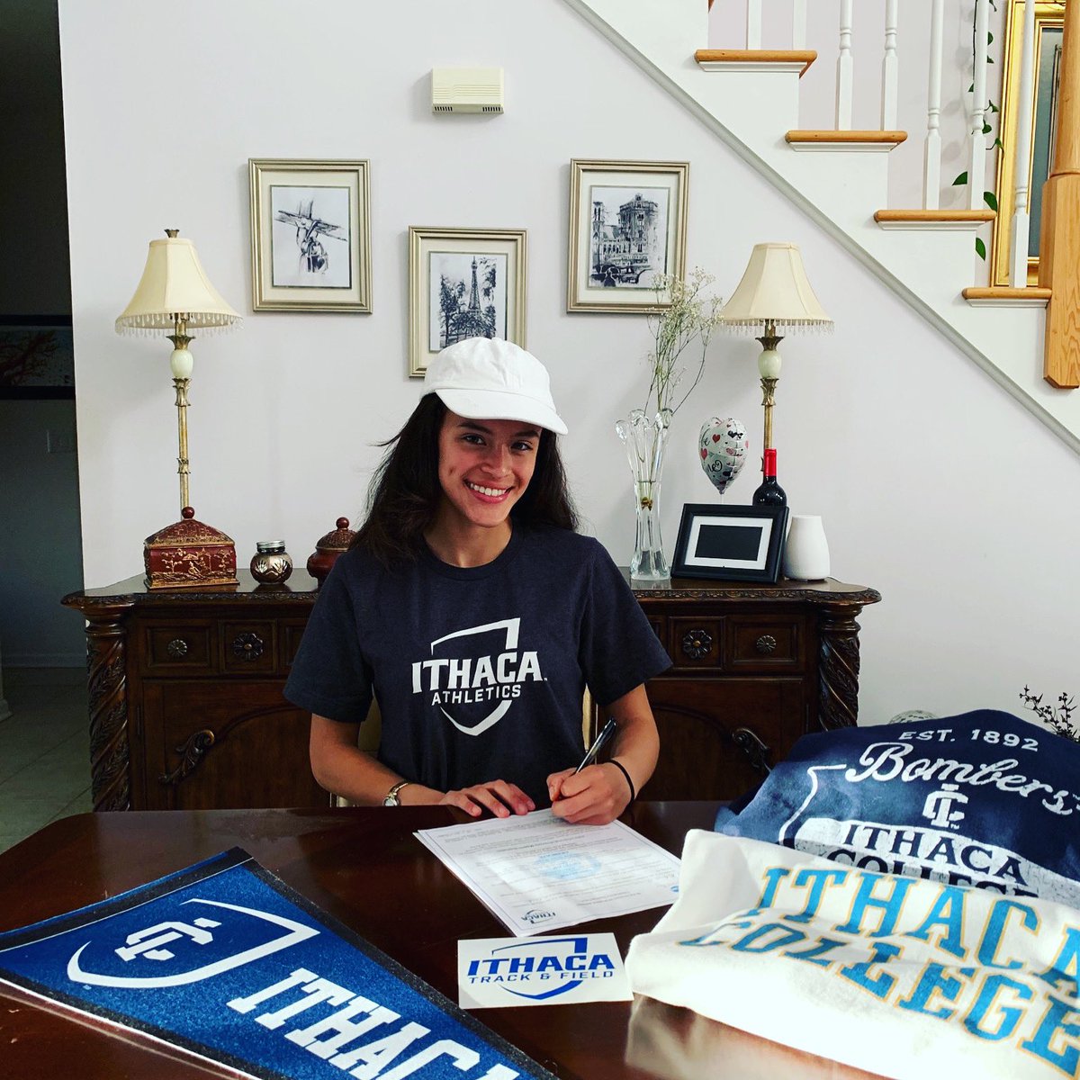 WVTrackField's tweet photo. Another one moving on ๐ฅ. Congrats to Kat Go Go Gomez on committing to Ithaca College to continue both her academic and athletic career! We will miss Kat dearly but know she will do amazing things at the next level! #byekat #gogogonegomez #dashsquad #bombsquad๐ฃ https://t.co/1Rbl3IFBqQ