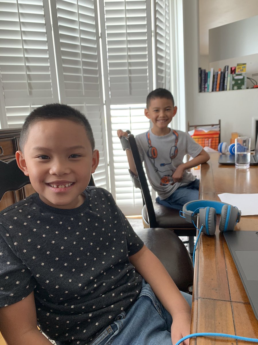 ppvera's tweet photo. The kids had big smiles after getting a surprise call from Mrs. Conger acknowledging the hard work they’ve been doing with their virtual learning! Love that the kids get to be part of such a supportive and loving school community! @CongerCasey  @WTCookeSchool #itsthelittlethings https://t.co/4e5Q4zeeD5