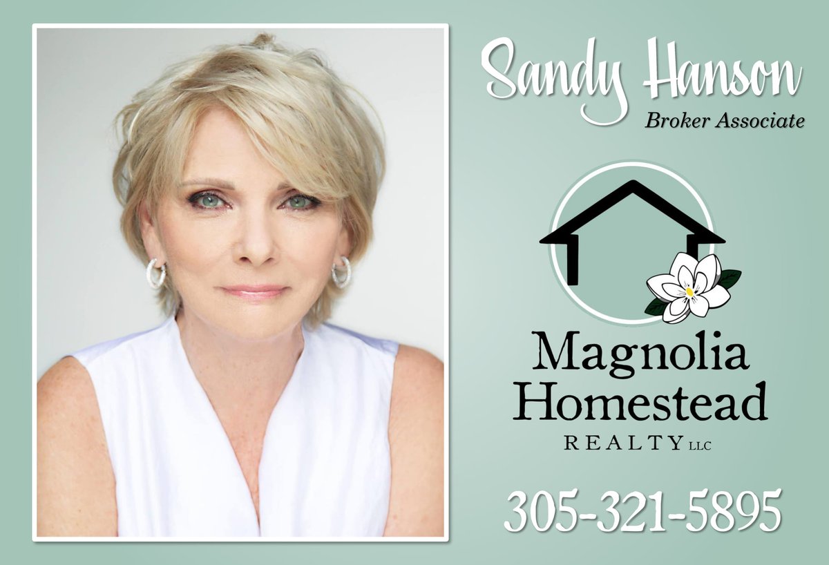 MagnoliaHRealty's tweet photo. We are excited to announce that Sandy Hanson will be joining our real estate family! We are so happy to have her as part of Magnolia Homestead Realty. If you or anyone you know would like to buy soon, contact her 📲 305-321-5895 
#magnoliahomesteadrealty #realtor #realestate https://t.co/AnMy9qMnbC