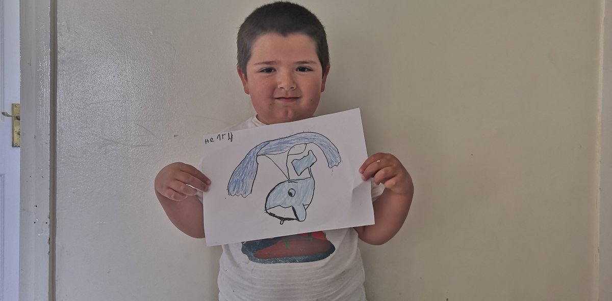 TimHookham's tweet photo. Henry's (6yrs old) world record breaking Whale drawing  #DrawWithRob #ArtWorldRecords thanks @RobBiddulph https://t.co/2fwWgWgoPy