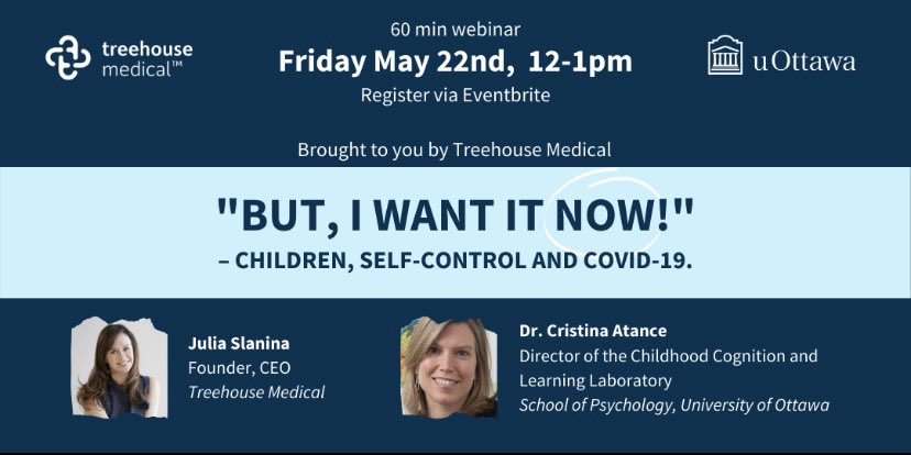 Invest_Ottawa's tweet image. Tomorrow, join @TreehouseMed for a timely discussion about childhood patience &amp;amp; self-regulation. To be shared with teachers, parents, or anyone interested in childhood psyc during this trying time.

#COVID19 #IOAccelerator
