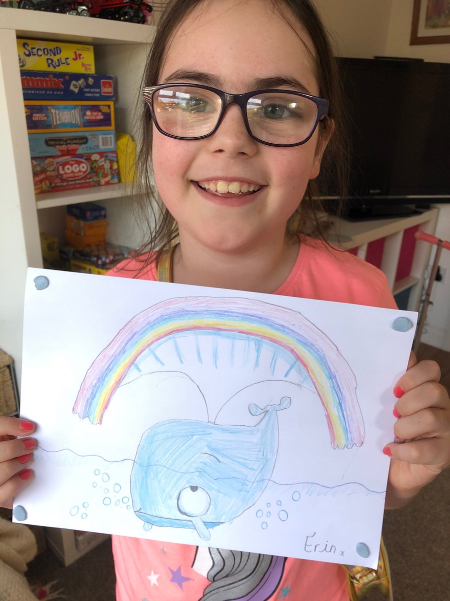 HanRionasmum's tweet photo. #DrawWithRob Brilliant whale drawing fun... thanks Rob and congrats on the (hopeful!) world record! x https://t.co/KZj1KsTvPR