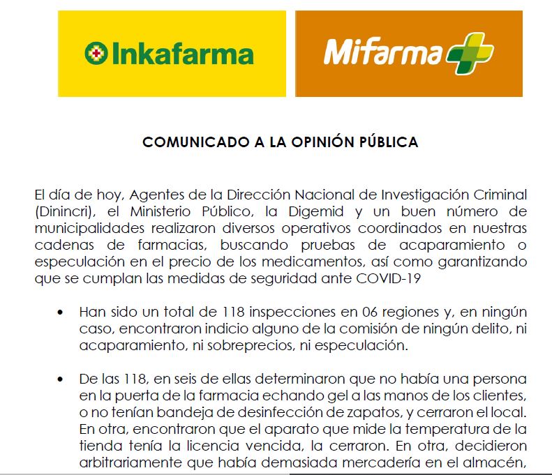 econterno's tweet photo. Inaceptable operativo contra farmacias.
Si queremos más medicinas a precios competitivos, retiremos trabas burocráticas: que medicinas aprobadas por FDA y otras de alta vigilancia sanitaria sean aprobadas automáticamente por Digemid y no luego de engorroso proceso. @Minsa_Peru https://t.co/czGaI5gafo