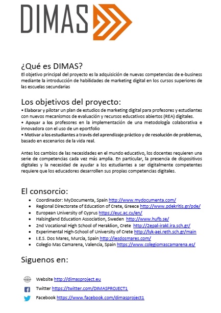 C_Mas_Camarena's tweet photo. ยกImporta y mucho motivar en el emprendimiento! EL proyecto Erasmus+ @DIMASPROJECT1 sigue avanzando para crear un plan de estudios de marketing digital, elaborado por expertos para trasladar las mejores herramienta para emprender. Puedes conocer mรกs aquรญโฌ๏ธ#DIMASproject #sepie https://t.co/fTr8mEo0e1