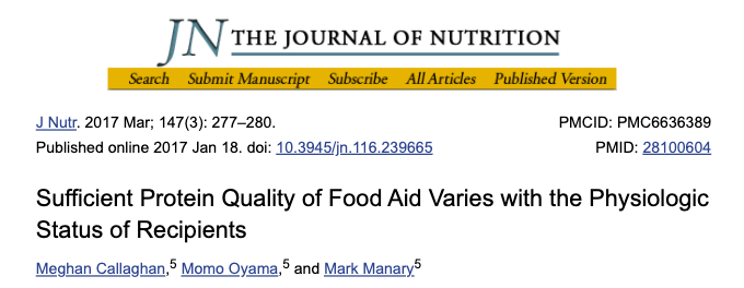 REFINEnutrition's tweet photo. New to the REFINE database of published food aid research, this study looks at amino acid requirements to inform protein quality in #RUSF products.
Adjusting for physiologic status of #MAM and #SAM may more accurately estimate minimum protein quality of food aid products ⬇️ https://t.co/9sm7Pqoc58