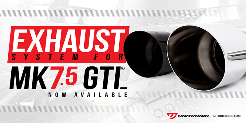 unitronic's tweet image. Unitronic® is proud to release its Cat-Back Exhaust System for the MK7.5 VW GTI 2.0 TSI. With extensive R&amp;amp;D testing, this Cat-Back Exhaust System ensures perfect fitment and maximum performance for your MK7.5 GTI.

FULL RELEASE: getuni.ca/mk75catback

#Unitronic
#GetUnitronic