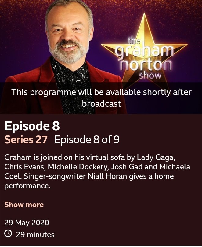 acessoladygaga's tweet photo. Lady Gaga marcará presença no programa 'The Graham Norton Show' em 29 de maio. https://t.co/ZjeOLM09Wr