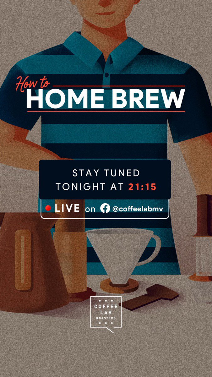 coffeelabmv's tweet photo. Tonight at 9:15pm, Tune in https://t.co/9mKEBa999I for How to Home Brew FB Live Session as we explore brewing methods &amp; tips and tricks. Feel free to shoot any questions on the topic! https://t.co/UD8DBmt7KW