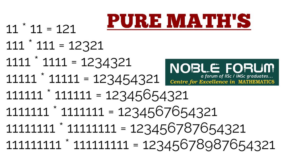 ForumNoble's tweet photo. Magic of Number | #prayforwestbengal 
#ThursdayThoughts #http://nobleforumindia.com
#Mathematics https://t.co/cGLApnsMm0