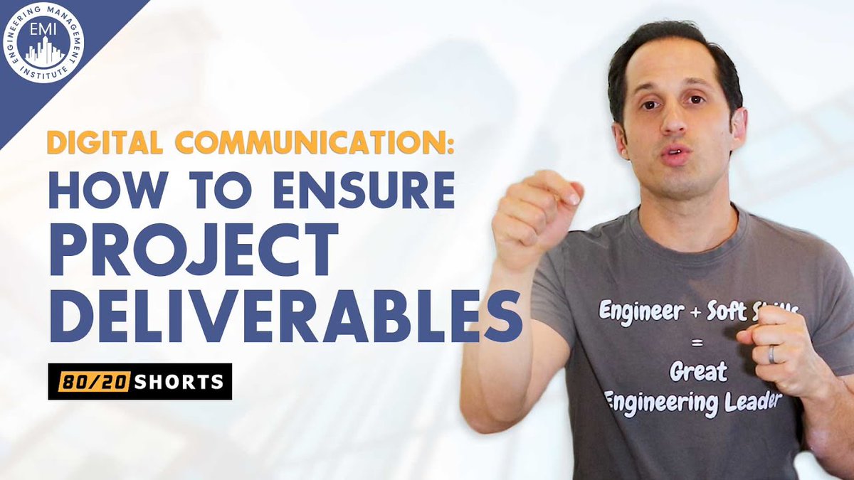 AnthonyJFasano's tweet image. In this week’s #Engineering Manager 80/20 Shorts, I provide three strategies you can use to ensure your team is clear on project deliverables without ever seeing them in person. Check out the video here &amp;gt;&amp;gt; bit.ly/8020ProjDeliver #projectdeliverables #team #digitalcommunciation