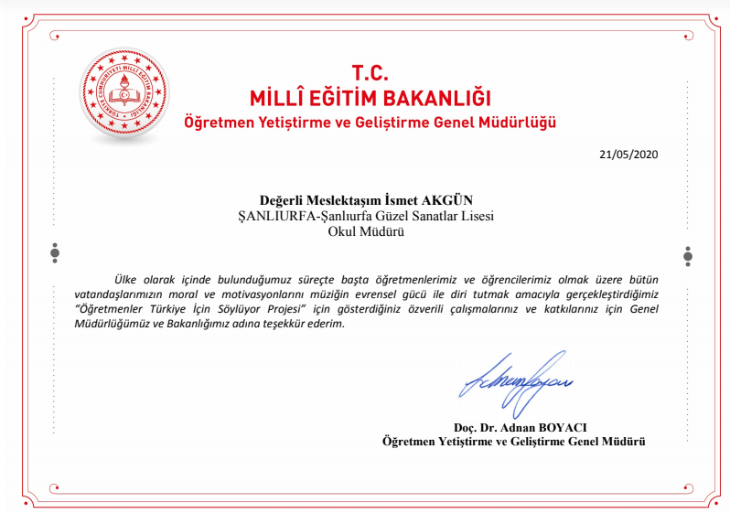 Okul müdürümüz İsmet Akgün:  "@oygmmeb genel müdürümüz Sayın <a href="/adnanboyaci/">Adnan BOYACI</a> 'ya bu anlamlı ve güzel temennileri için öğretmenlerimiz adına teşekkür ederim." dedi
<a href="/ufukakil06/">Ufuk AKIL</a> <a href="/KarakopruM/">Karaköprü MEM</a>