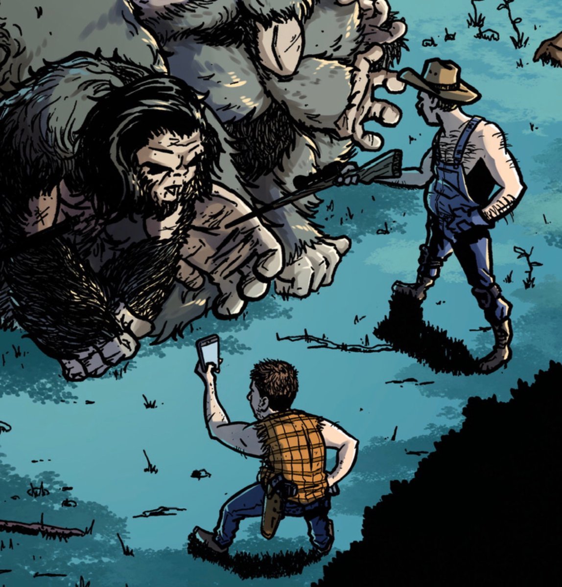 VernonDraws's tweet photo. My favorite panel from Page1 of Bigfoot Frankenstein coming soon from @actionlabentertainment Written by @markbertolini Colors by @uwoauwoa #vernondraws #actionlab #actionlabcomics #comics #comicbookart #bigfoot #frankenstein #monster #bigfootfrankenstein https://t.co/ArKtlc46hy https://t.co/iJfrVcHXzH