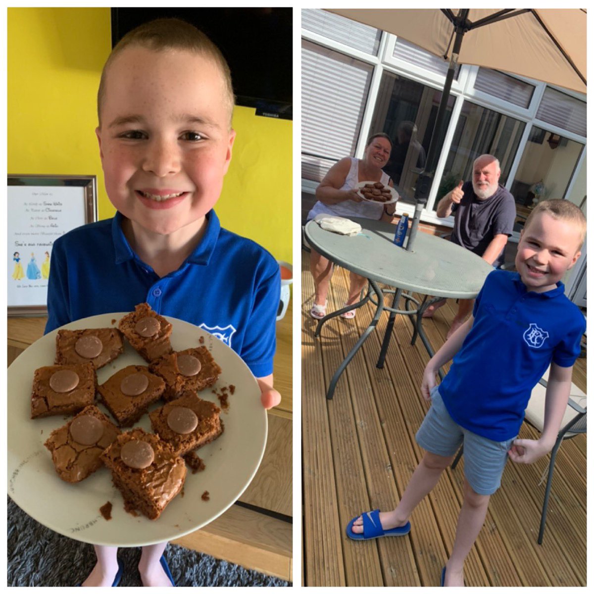 Today’s challenge was to make a cake to cheer someone up! Harry made GF brownies for his Grandma and Granddad 😍 @stjoes21 #SocialDistancing #7daykindnesschallenge #MentalHealthAwarenessWeek