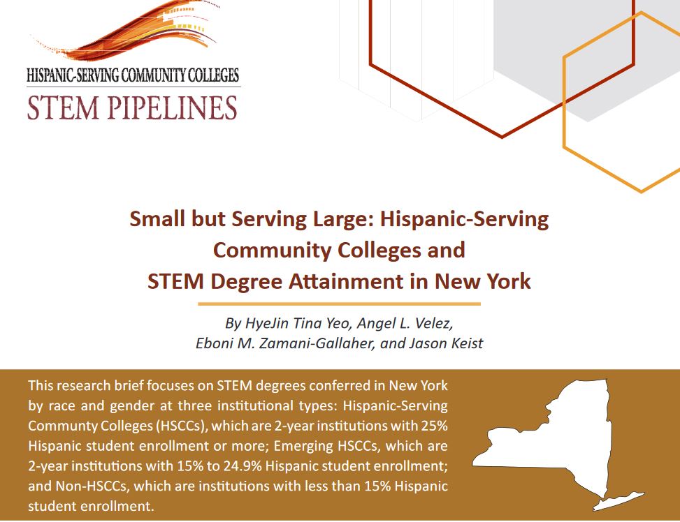 occrl's tweet photo. A new OCCRL research brief focuses on STEM degrees conferred in New York by race and gender at three institutional types: Hispanic-serving community colleges (HSCCs), emerging HSCCs, and non-HSCCs: https://t.co/KLoy4Ww0Om.  #STEM #HSCCs #newbrief #research https://t.co/VaQrvX4XMx