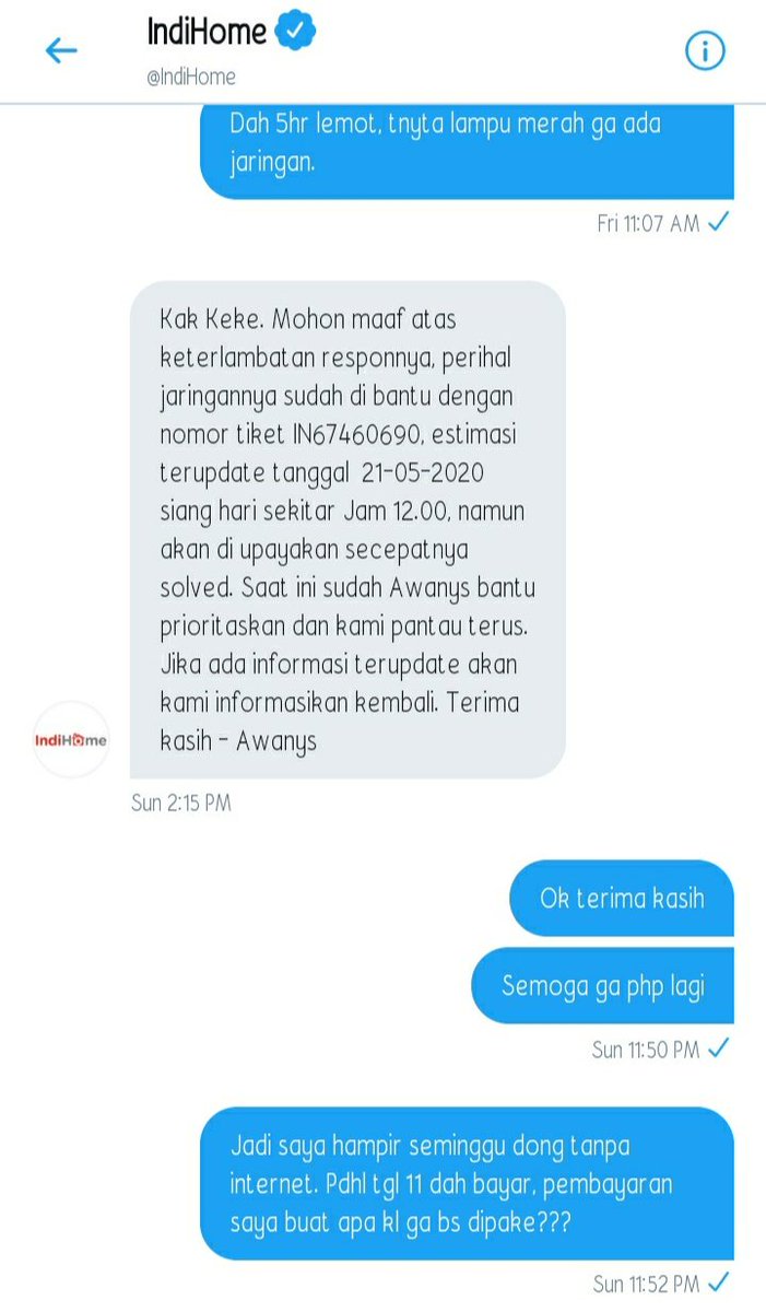 khe_vero's tweet photo. @TelkomCare @IndiHome Bayar.....Bayar.....
Dikemanain tuh duitnya???
Saya bayar tgl 11, tgl 15 LOS lampu merah. Katanya teknisi mo dateng. Berkah kah hidup kalian?? Semoga ya https://t.co/X49Hsrd2Hz