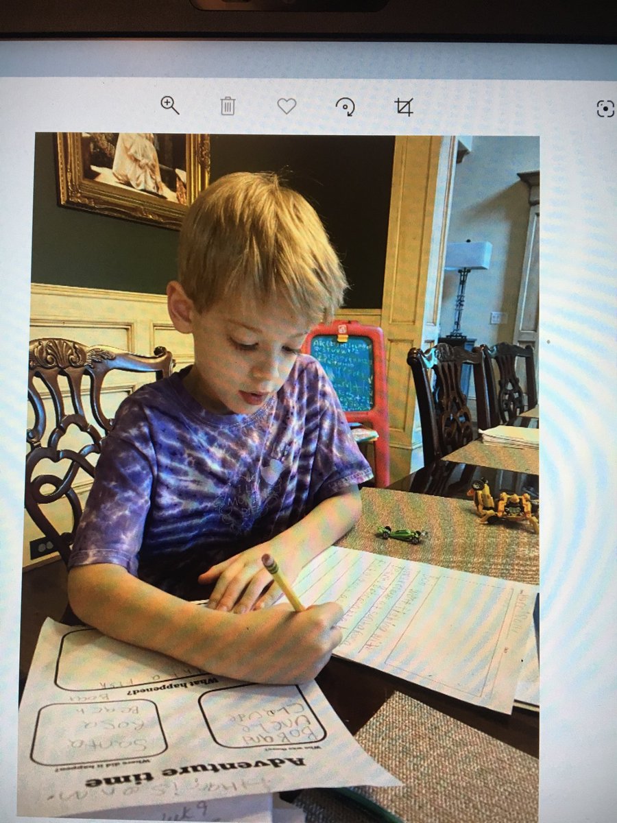 MsSulkowski's tweet image. Working hard up to the last day! 👀at this superstar go! Learning did not stop even though being in a classroom  these last few months did! 💕 #writjng=my💜⁦@SweetAppleES⁩