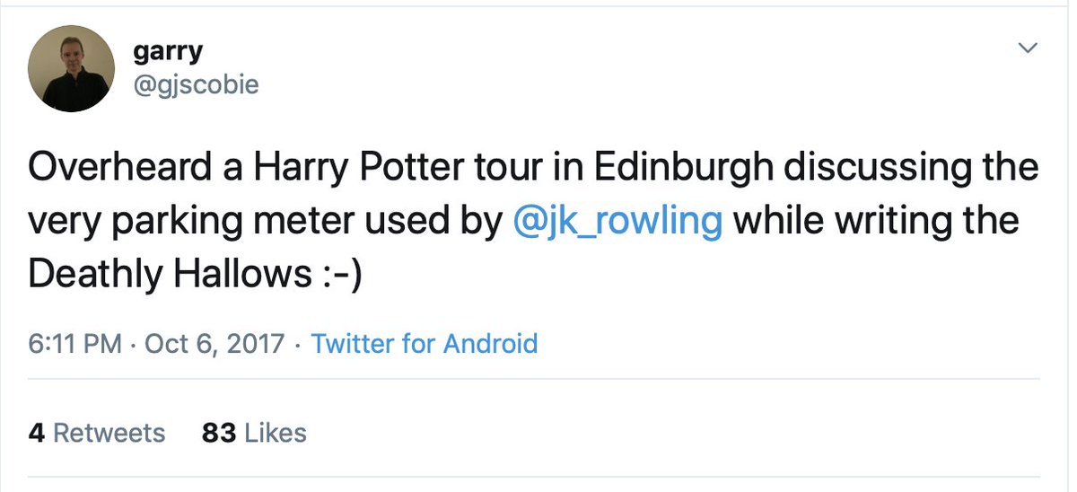 My favourite bit of utter nonsense about Potter landmarks is still this one. I can't drive.