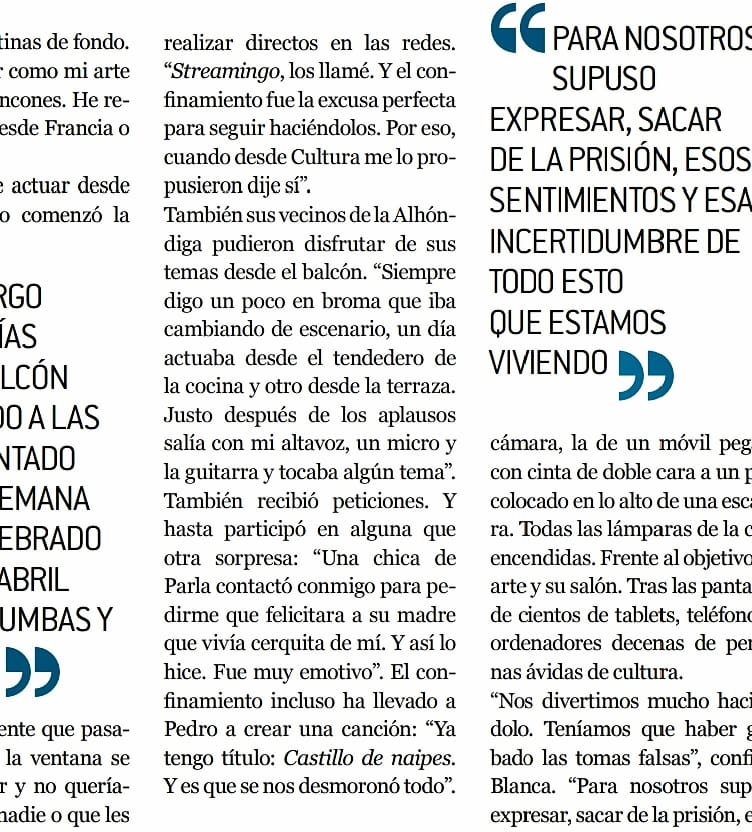 demingomusic's tweet photo. 📰📰📰 La pasada semana aparecía en el especial "Historias del coronavirus" del diario @Getafecapital hablando del confinamiento, el #streamingo y el #Getafest en una entrevista de @rutholgado Os dejo el texto por aquí y una foto cantando desde el balcón 📰📰📰 https://t.co/MLMq5fDJno