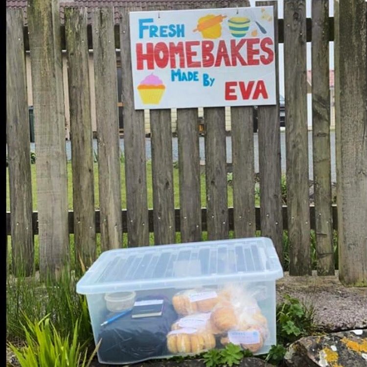 ShetlandArts's tweet photo. Shout out to Helenβs daughter Eva, whoβs set up a socially distant cake-away for the community in #Quarff using her Home Economics baking. π° π° π°
More on the way tomorrow! #community #promoteshetland https://t.co/Osn0FwaJsD