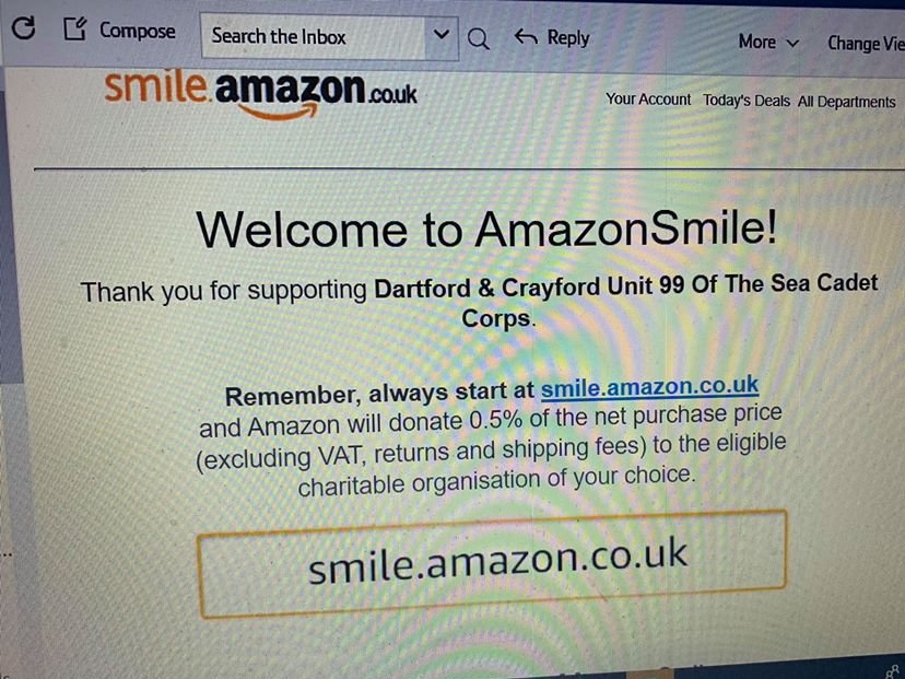 TS_Anson's tweet photo. If you do you could help TS Anson by making your purchases via Amazon Smile. We are undertaking major refurbishment of the unit’s buildings and are fundraising through grants etc. Please select Dartford &amp; Crayford Unit 99 of The Sea Cadet Corps and we will get a donation Thank U. https://t.co/8cS2G9X6E0