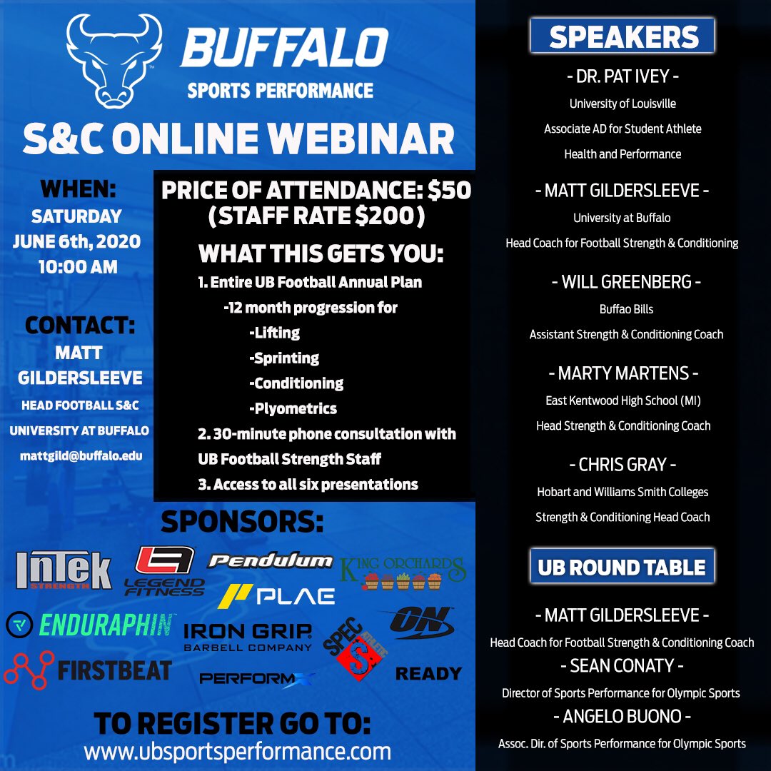 UB_Strength's tweet photo. 📍June 6th, UB S&amp;C Online Webinar https://t.co/x65Q6Lscmf