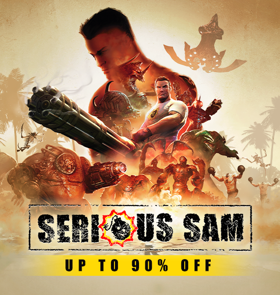 SeriousSamIAm's tweet image. Serious Sam games for pennies and dimes. Grab whatever you're missing and get ready for August 💣bit.ly/SS4-Summer