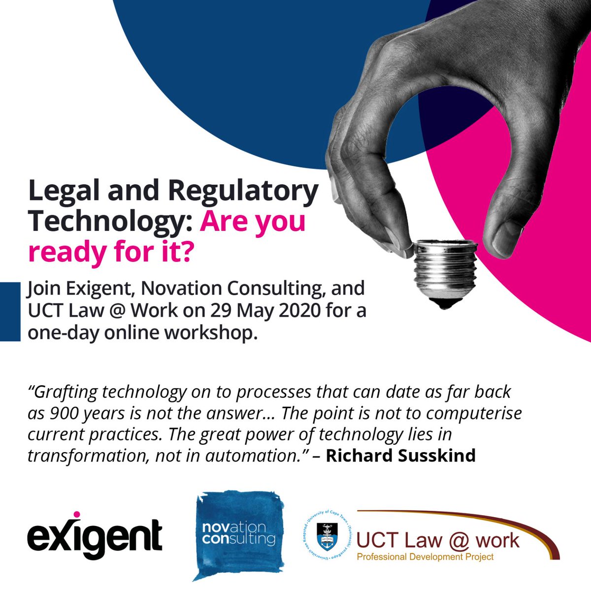 So amped to join our friends at Novation Consulting for a workshop on making legal technology practical and relevant. Limited space still available, so register at lnkd.in/gS66YUk
