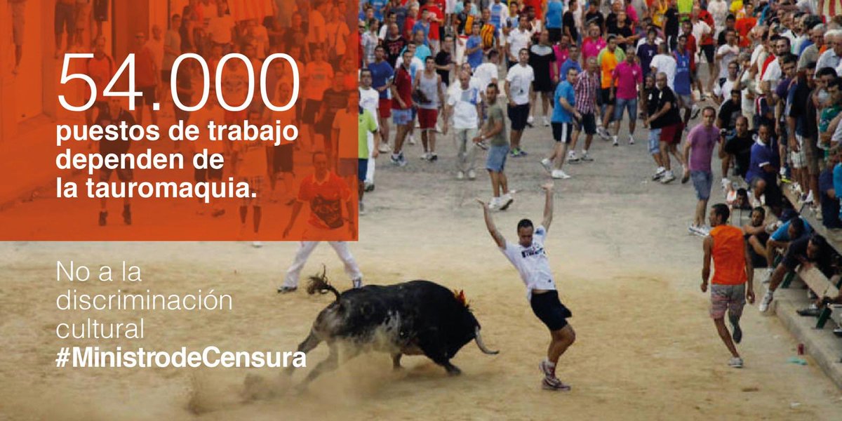 📛¡Basta de discriminación!📛

54.000 son los puestos de trabajo que dependen de la Tauromaquia, una industria cultural tan rentable como necesaria en España

<a href="/jmrdezuribes/">José Manuel Rodríguez Uribes</a> <a href="/culturagob/">Ministerio de Cultura</a>
 #MinistrodeCensura