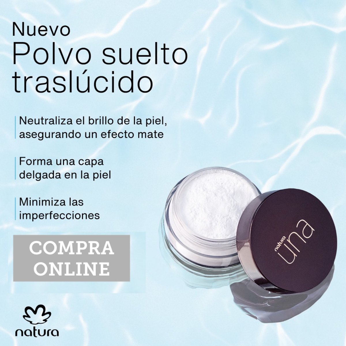 ConsultoraNat19's tweet photo. Nuevo polvo translúcido.
Efecto refrescante 30% de agua en su composición. #naturauna #cadapersonaimporta 
Colección Acqua
Encuéntralo en la tienda online
https://t.co/YDxyuewULo https://t.co/EIN4ij3rIZ
