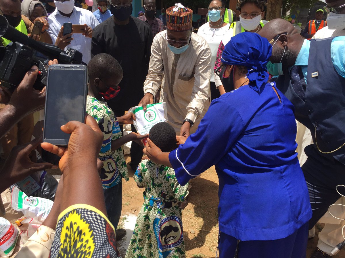 azzawaj's tweet photo. @ the flag-off ceremony for the distribution of palliatives to Orphange homes in Nigeria by the Hon. Minister of Humanitarian Affairs, Disaster Management &amp; Social Development. The outreach held at Anawim Home, Dagiri, Gwagwalada Area Council, FCT. https://t.co/PBXvPtVdBS