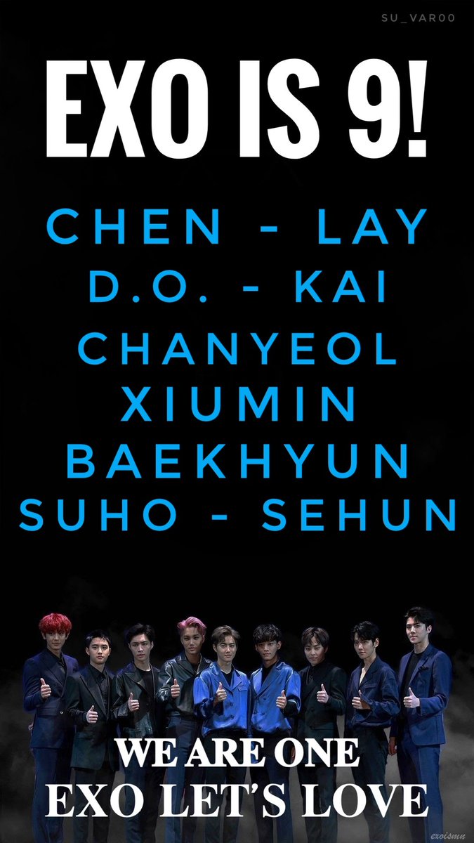 su_var00's tweet photo. EXO IS 9!!! π LAY IS EXO!!! π
CHANYEOL β’ SEHUN β’ D.O.
LAY β’ KAI β’ SUHO β’ CHEN
XIUMIN β’ BAEKHYUN
ππ πππ πππ
πππ πππβπ ππππ
@weareoneEXO
#μμ @B_hundred_Hyun @layzhang @lay_studio
#SUHODAY #SUHO
#MNETAplogizeToYixing
#MNETApologizeToYixingEXO https://t.co/T9YW2sqVlY