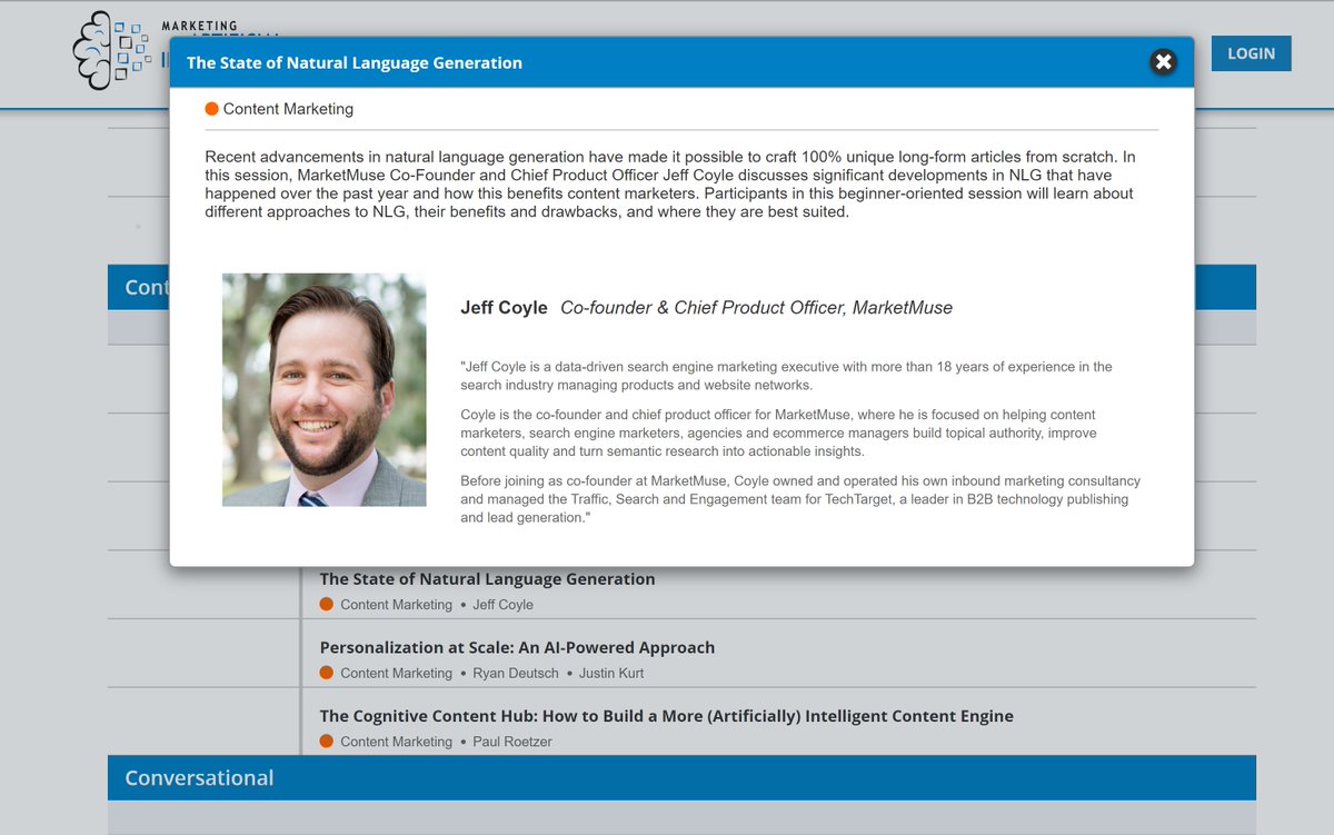 jeffrey_coyle's tweet photo. Almost done with my course for the AI Academy for Marketers! "The State of Natural Language Generation" @MktgAi @MikeKaput @paulroetzer #NLG #NLP #DataScience #SEO  https://t.co/NaxWuOSTjD https://t.co/rBpeTf4JLk