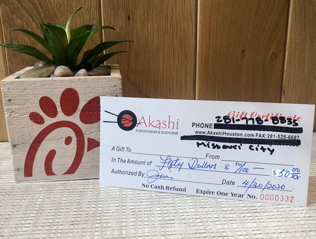 Our final #SupportLocalBusinesses giveaway is a family-owned &amp; operated business with delicious Japanese &amp; Chinese food!! Please like, share, retweet, etc. for a chance to win a $50 gift card to Akashi Asian Bistro &amp; Sushi Bar! #ChickfilACares
