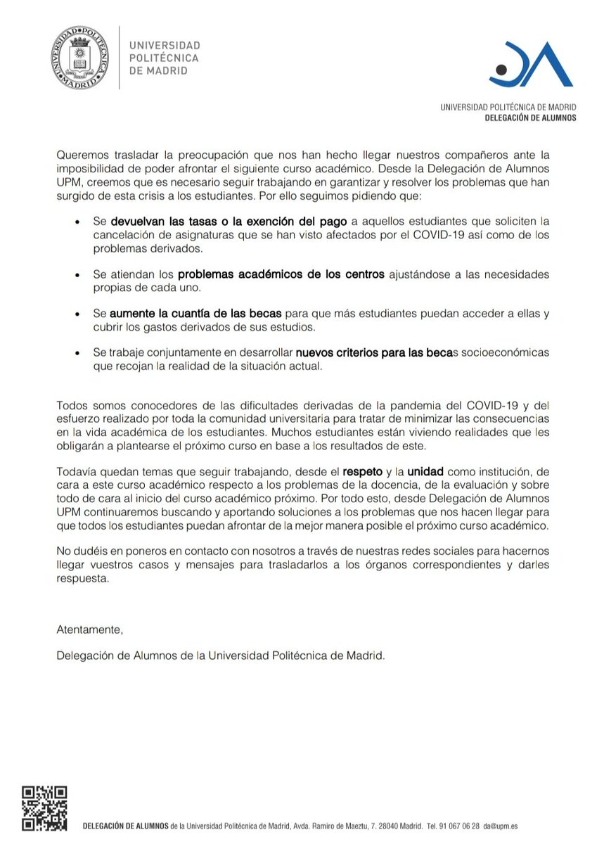 Delegacion_UPM's tweet image. Queremos hacer llegar estas palabras a los estudiantes y al equipo rectoral sobre la guía publicada ayer.

Queremos saber qué opináis sobre la guía, su contenido y cosas que echéis en falta (siempre desde el respeto). Dad rt al tweet con comentarios y usad el #UPMEscuchanos.