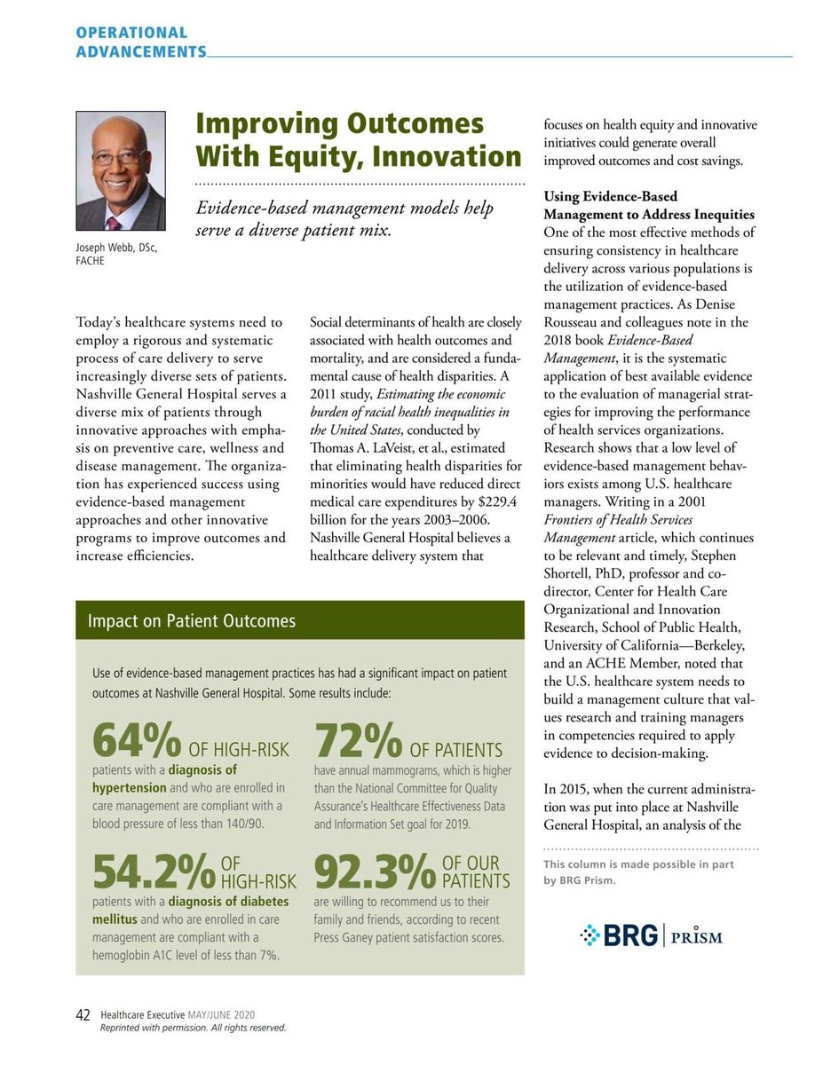 IamJosephWebb's tweet photo. Healthcare leaders are faced with challenges of addressing health disparities driven by Social Determinants of Health (SDOH). Evidence-Based Management can serve as a framework for mitigating the effects of SDOH that manifest into health disparities and inequities. https://t.co/oWCGeZ4EXF
