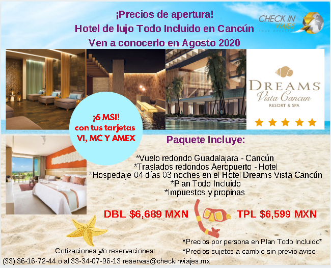 Checkinviajesmx's tweet photo. ¡Reserva ahora y conoce este hermoso hotel de lujo Todo incluido! https://t.co/6U0l8CK6I4