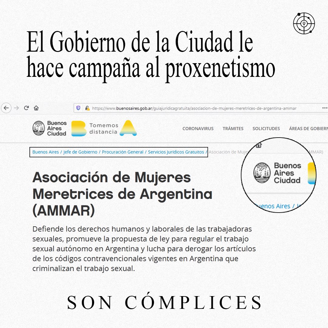 RadArFeministas's tweet photo. Repudiamos el accionar del Gobierno de la Ciudad de Buenos Aires, que acerca a las mujeres a un sindicato proxeneta como lo es AMMAR con la justificación del área “asesoría legal gratuita” (+) https://t.co/m0ugG24Df6